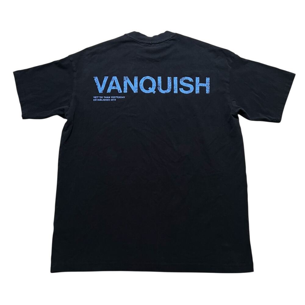 Vintage look VANQUISH Casual T Shirt Men Summer‎ Breathable Print Sz Small Gym